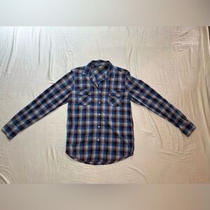 Ben Sherman Blue and Red Plaid Men's Shirt